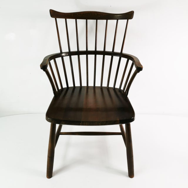 Brown Chair attributed to Borge Mogensen for Fredericia Stolefabrik, Denmark, 1950s For Sale - Image 8 of 18