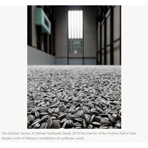 Ai Weiwei Sunflower seed, mounted on cardboard and framed, 2010 Part of the installation "Unilever Series" at the Tate...