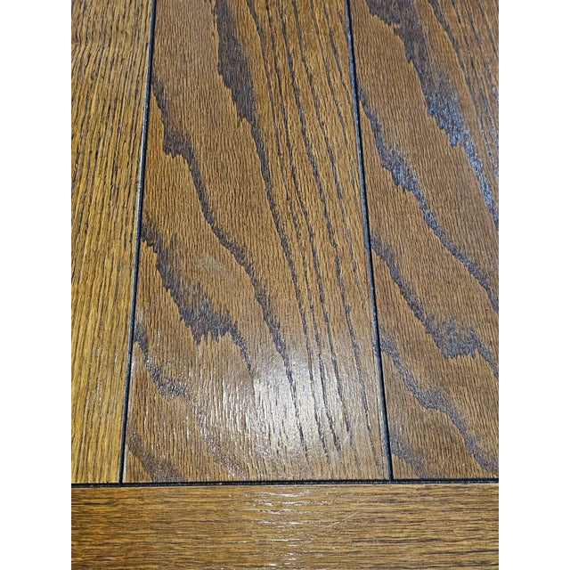 1990s Stickley Oak Mission Arts & Craft Style Dining Table W 2 Leaves For Sale - Image 14 of 16