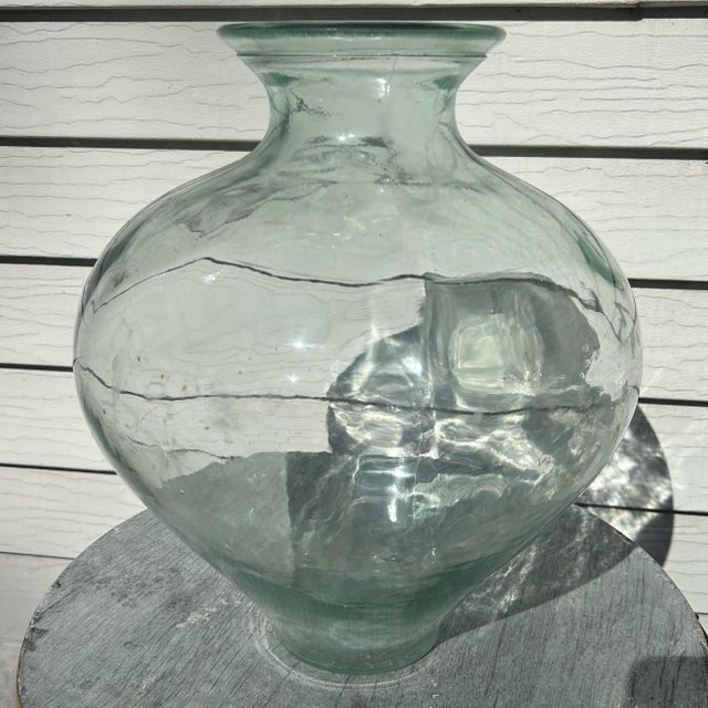 Vintage European Demijohn Bottle Green 13.5” For Sale In Tampa - Image 6 of 7