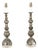 Pair of Asian Mid-Century Bronze Table Lamps with Openwork Decor and LuciteBases For Sale