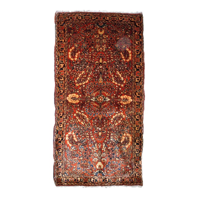 1920s Antique Handmade Persian Sarouk Rug For Sale