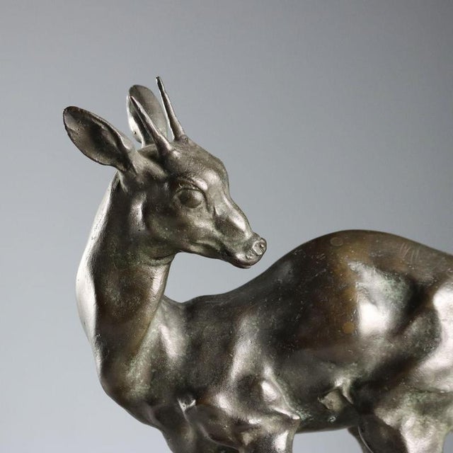 Bronze Fawn Sculpture attributed to Nando Conti For Sale - Image 3 of 9