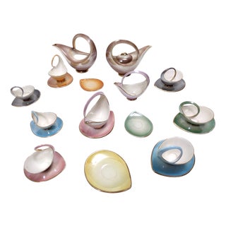 Ceramic Breakfast Servie attributed to Italo Casini, 1950s, Set of 22 For Sale