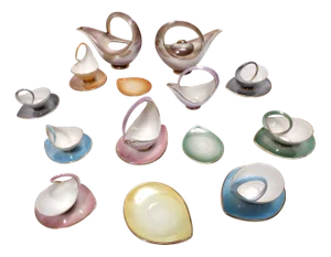 Ceramic Breakfast Servie attributed to Italo Casini, 1950s, Set of 22