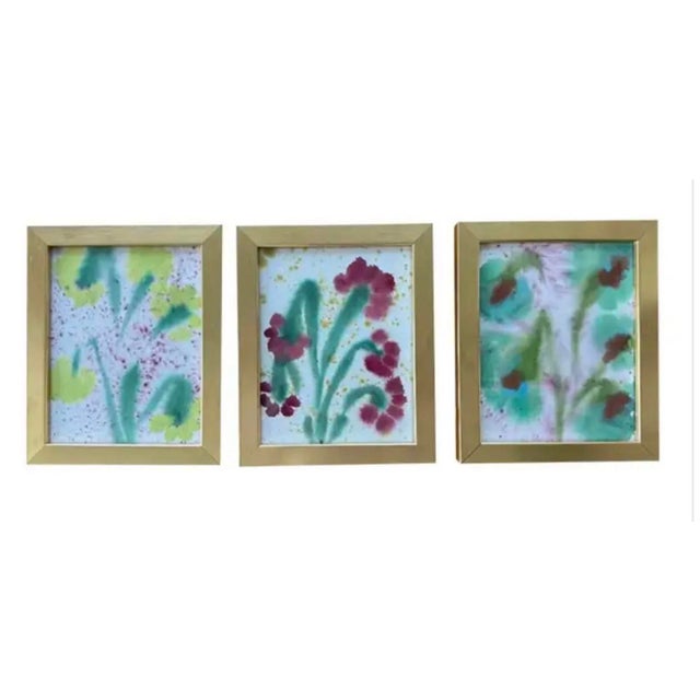 From her sold out Fiori series: Lovely abstract floral by Morgan Walker (Melvin G.) on heavy, hand torn, cotton paper...