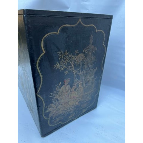 Chinoiserie Chinoiserie Wood Trunk For Sale - Image 3 of 16