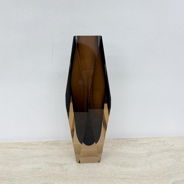 Murano Sommerso Glass Faceted Vase by Flavio Poli, 1970s For Sale - Image 11 of 18