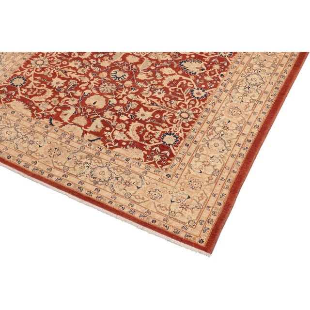 Classic Ziegler Rust Beige Hand-Knotted Wool Rug - 8'0'' X 9'5'' For Sale In New York - Image 6 of 8