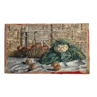 Still Life with Fruit, Vase, Cabbage, 1952, Painting For Sale