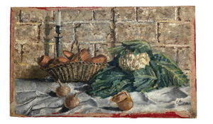 Still Life with Fruit, Vase, Cabbage, 1952, Painting