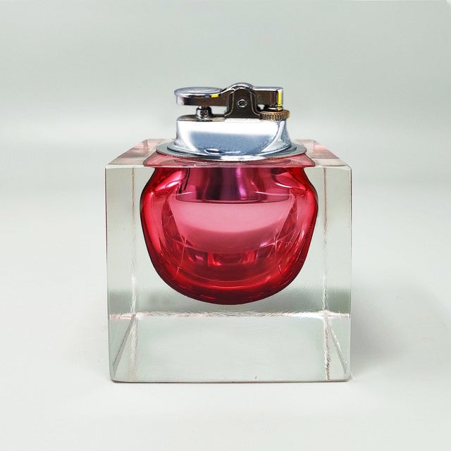 Vintage Italian Murano Sommerso Glass Table Lighter by Flavio Poli, 1960s For Sale - Image 9 of 9