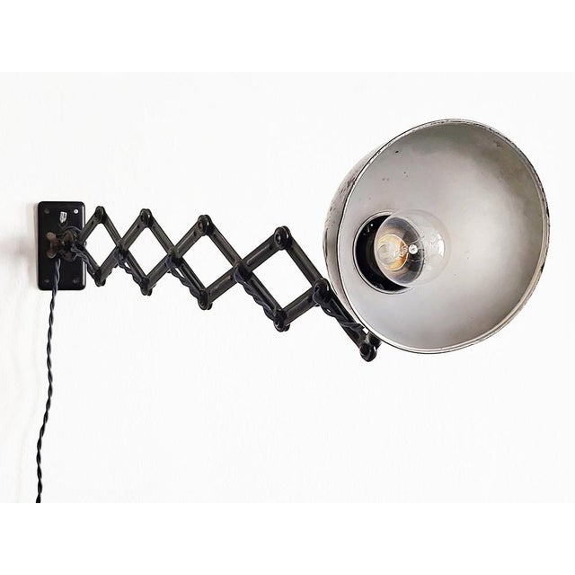 Metal Model 6718 Scissor Arm Wall Lamp by Christian Dell for Kaiser Idell, 1930s For Sale - Image 7 of 16