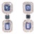 Octagon Sapphire and Diamond Platinum Drop Earrings - Fei Liu, Pair For Sale
