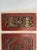 Early 20th Century Asian Teak Wood Carved Relief Red & Gold Plaques, Set of 4 For Sale - Image 5 of 10