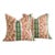 Brunschwig & Fils Josselin in Cypress and Coral 22 Down-Filled Pillows - A Pair For Sale