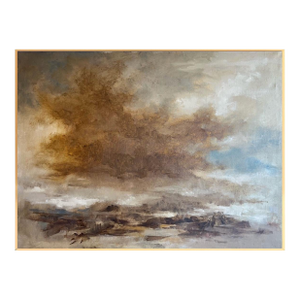 Western America Abstract Landscape Painting "Storms End" by Robert Baranet 1982