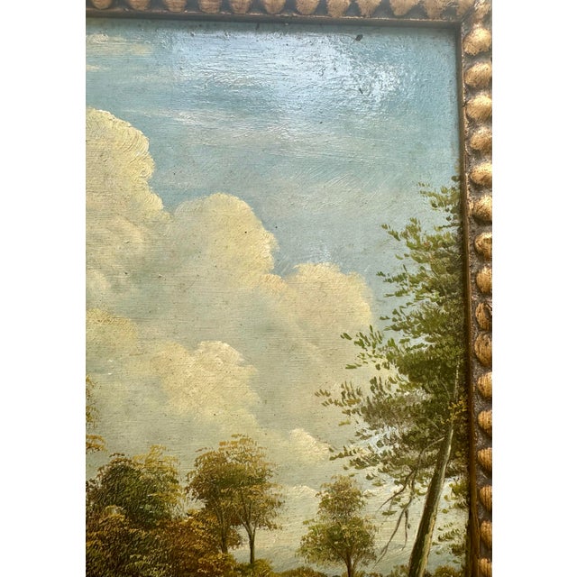 Wood Large Florentine Giltwood Box With J. Van Ruisdael Dutch Landscape Painting. For Sale - Image 7 of 14