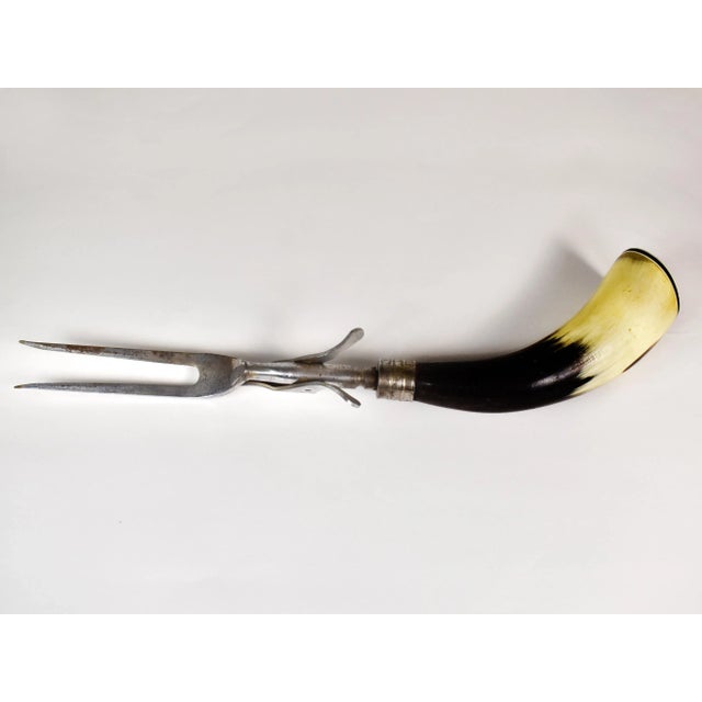 Mid 20th Century Vintage Fuller Bros Ltd. Natural Cow Horn Handle Cutlery, 3 Pieces For Sale - Image 5 of 13