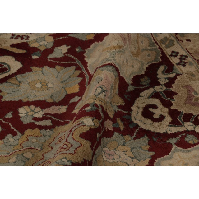 Textile Antique Tetex Hooked Rug, Crimson Field With Floral Patterns - Rug & Kilim For Sale - Image 7 of 8