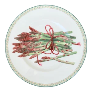 Fitz & Floyd Rare Fresh Market Asparagus Design Bone China Plate