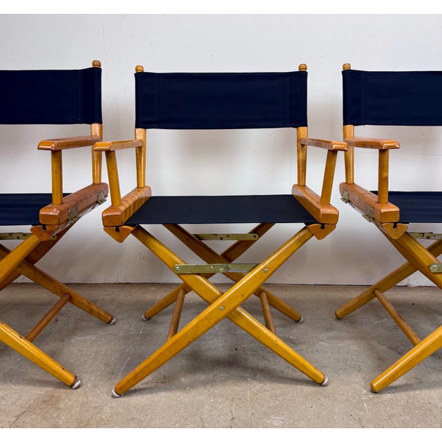 Vintage 1980’s Director’s Chairs by Telescope Made in Usa New Slings For Sale - Image 4 of 12