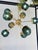 Scenographic sputnik chandelier with green- spheres in Murano glass ."ballotton" is a traditional working of Murano glass....