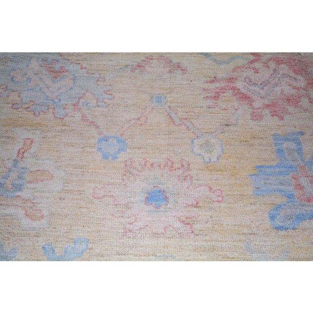 Pakistani Oushak Hand Knotted Wool Rug, 10'x14'2" For Sale - Image 4 of 6