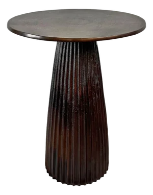 Modern Industrial Fluted Bronzed Finish Side Table