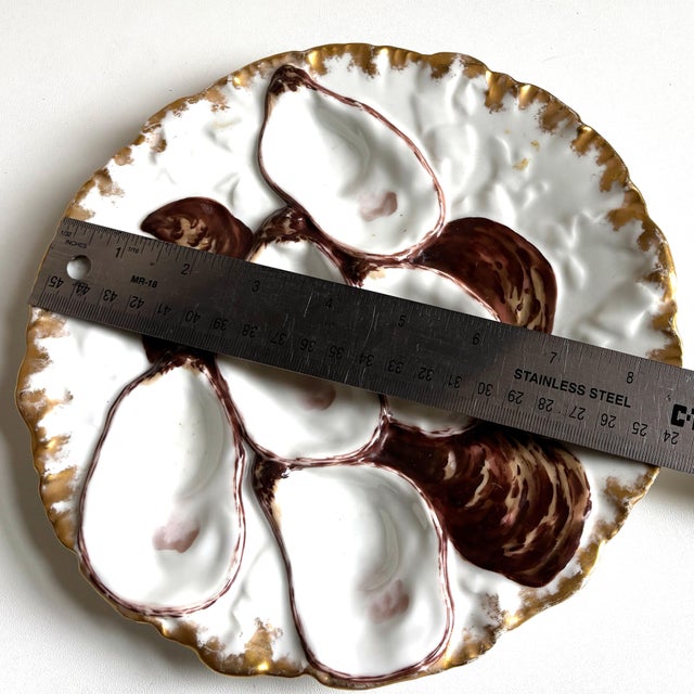 Haviland & Co. Antique Haviland & Co. Limoges Oyster Plate – Gilt & Brown Shell Design, France, C. 1880-1900 For Sale - Image 4 of 4