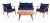 Deacon 4 Piece Living Set - Natural/Navy For Sale - Image 4 of 10