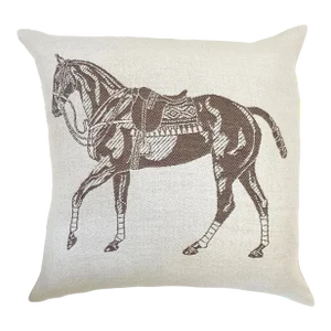 Polo Pony Alpaca Pillow - Chocolate Brown & Ecru