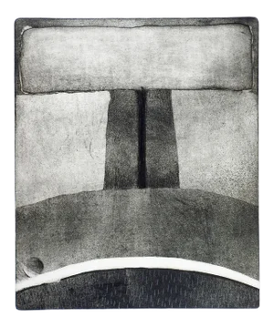 Abstract Monolith Etching by Marilyn Lanfear
