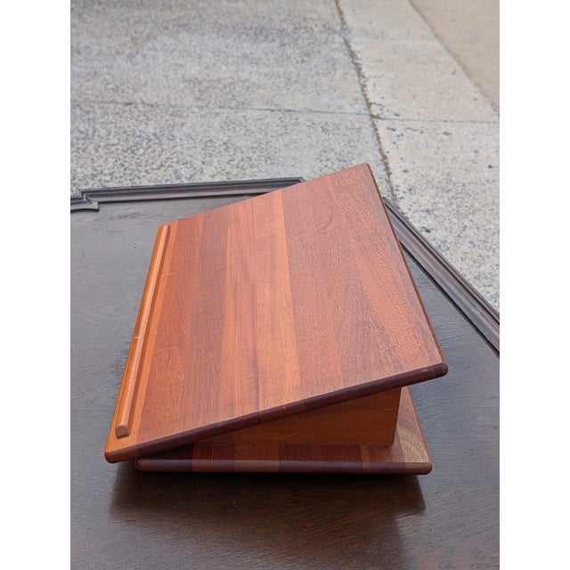 Wood Danish Handcrafted Mid-20th Century Solid Teak Book Cradle / Book Stand For Sale - Image 7 of 7