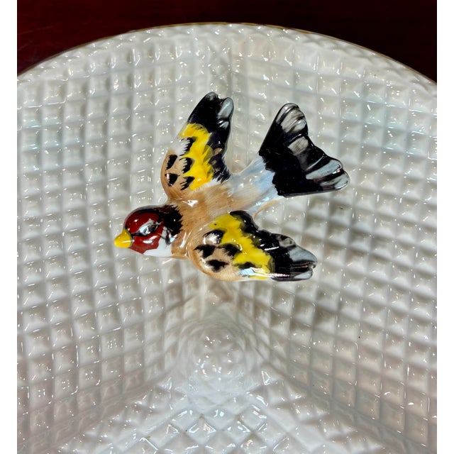 Vintage Waffle Pattern Glazed Porcelain Serving Plate For Sale In Orlando - Image 6 of 7