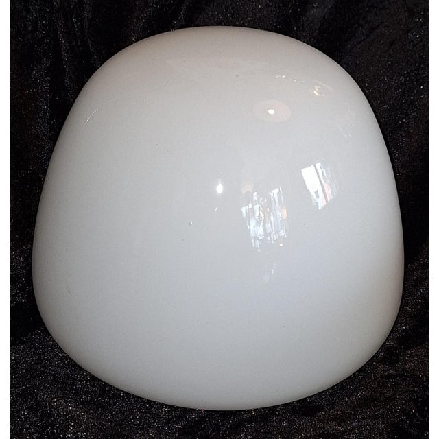 Art Deco German Ceiling Lamp with Opaque White Glass Shade from Brüne, 1930s, in Very Good conditions. Designed 1920 to...