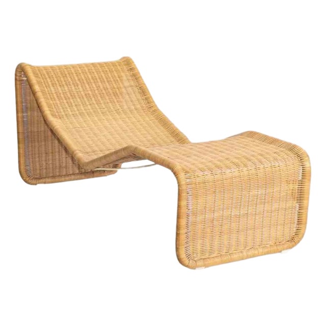 Woven Rattan Chaise Longue by Tito Agnoli, Italy, 1962 For Sale