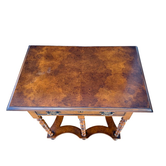 Brown Early 20th Century William and Mary Style Walnut Lowboy-Side Table For Sale - Image 8 of 16