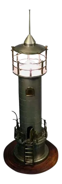 Atmospheric Art Deco Machine Age Lighthouse Lamp