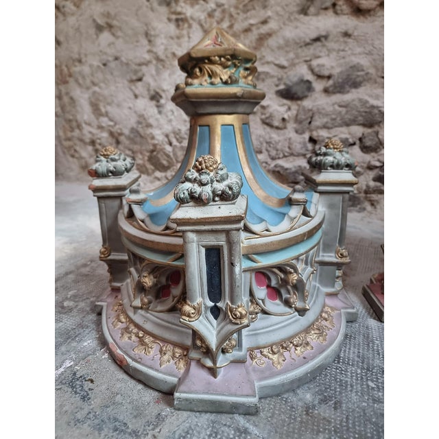 Neo-Gothic Architectural Church Elements in Polychrome Terracotta, France, 19th Century, Set of 2 For Sale - Image 11 of 18