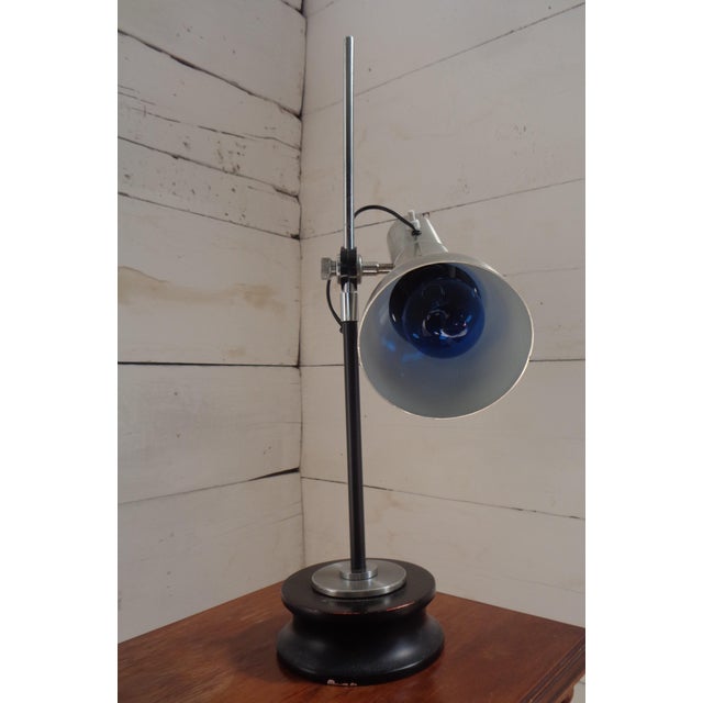 Wood Steel and Wood Table Lamp attributed to Goffredo Reggiani for Reggiani, 1970s For Sale - Image 7 of 17