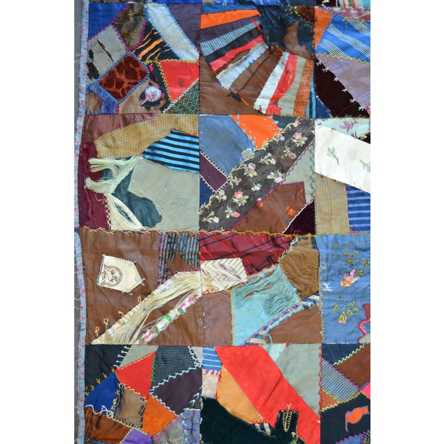 c.1884 Victorian Crazy Quilt - For Sale - Image 13 of 18