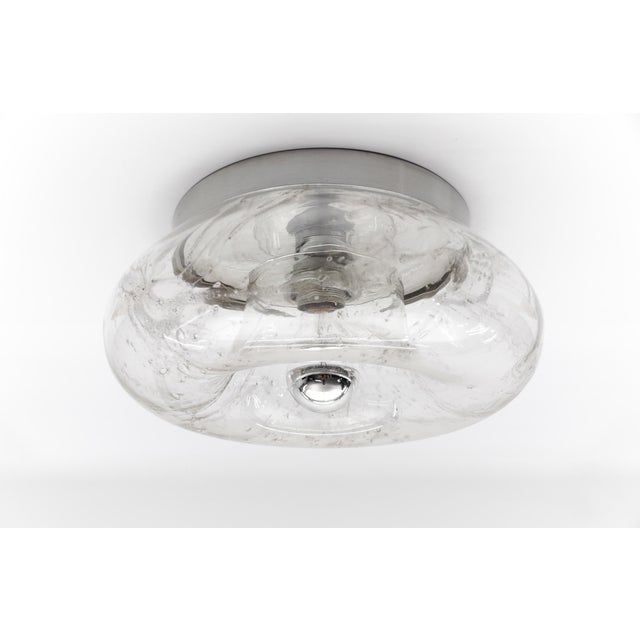 Large Mid-Century Modern Glass Donut Wall or Ceiling Lamp, Germany, 1960s For Sale - Image 4 of 13
