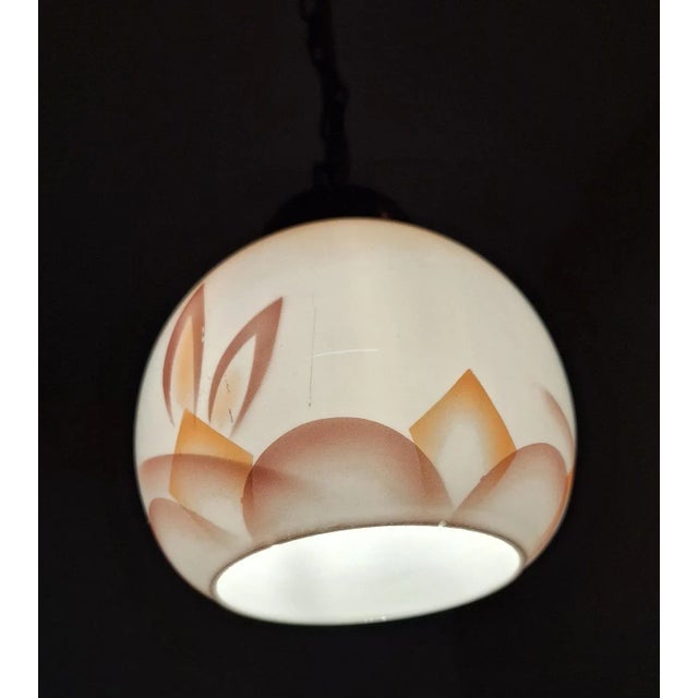 1920s Small Antique German Art Deco Ceiling Lamp, 1920s For Sale - Image 5 of 7