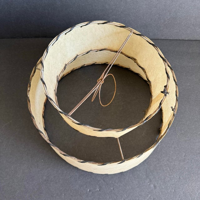 1950s Mid Century Modern Fiberglass Lampshade Two Tier 1950s Vintage Petite 6.25" Tall For Sale - Image 5 of 7