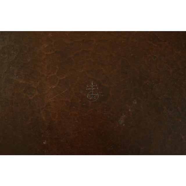 Roycroft Arts & Crafts Hammered Copper Large Handled Tray For Sale - Image 11 of 13
