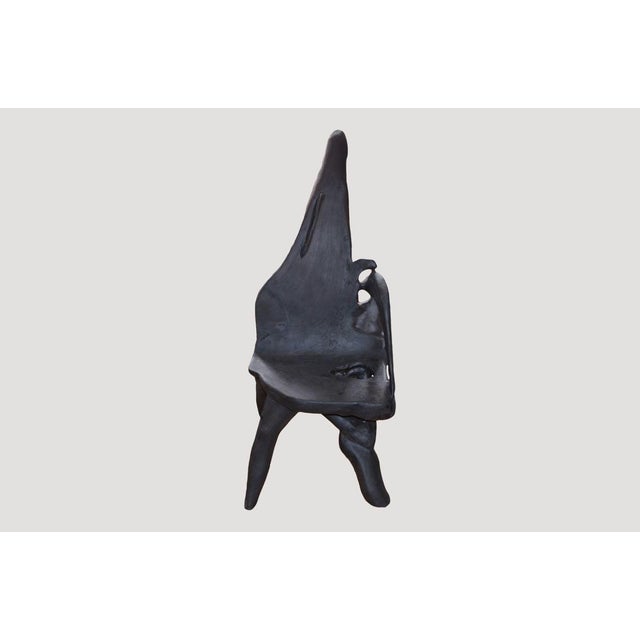 2010s Andrianna Shamaris Triple Burnt Teak Wood Sculptural Chair For Sale - Image 5 of 5