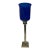 Blue Glass Column Tall Hurricane For Sale