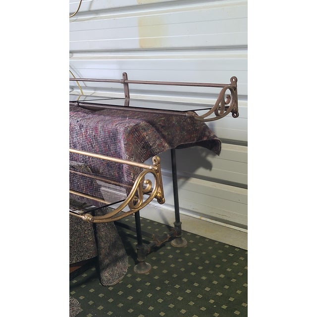 Cast Iron and Steel Shelves, 1900s, Set of 2 For Sale - Image 11 of 18