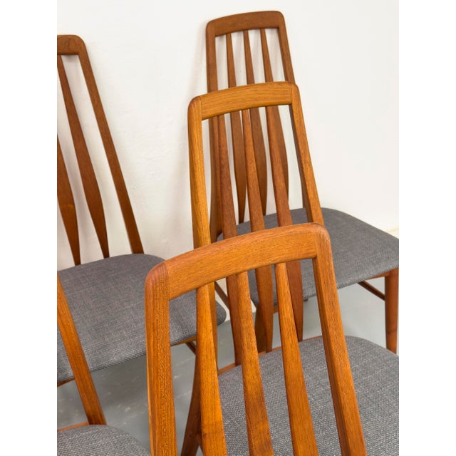 Mid-Century Modern Teak Eva Chairs by Niels Koefoed for Hornslet Møbelfabrik, 1960s, Set of 10 For Sale - Image 3 of 15